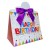 Triangle Gift Boxes with Mini Bows - LARGE BIRTHDAY/PURPLE BOWS (pk10)