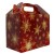 Pack of 10 GABLE BOXES 17x10x14cm - RED/GOLD SNOWFLAKES