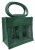 2 JAR JUTE BAG with Window, Partition and Cotton Corded Handles -17x10x14cm high - DARK GREEN