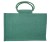 MEDIUM Open Jute Bag with Cotton Corded Handles - 30x12x20cm high - DARK GREEN