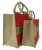 LARGE Open Jute Bag with Cotton Corded Handles - 35x15x25cm high - CHRISTMAS