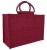LARGE Open Jute Bag with Cotton Corded Handles - 35x15x25cm high - RED WINE