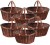 Wicker Shopping Baskets x6 and Display Stand - VINTAGE BROWN
