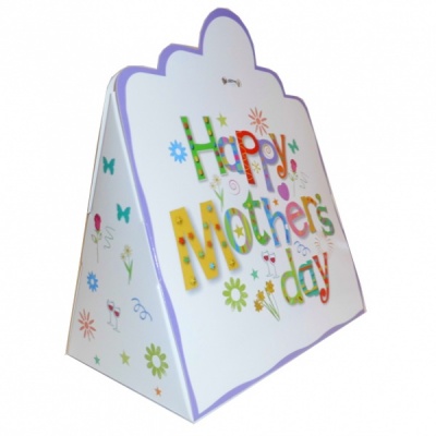 Triangle Gift Box (pk 10 Large) - MOTHER'S DAY WHITE