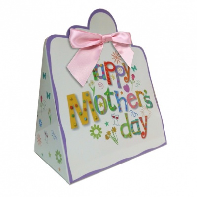 Triangle Gift Boxes with Mini Bows - LARGE MOTHER'S DAY/PINK BOWS (pk10)