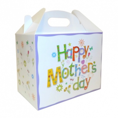 Pack of 10 GABLE BOXES 17x10x14cm - MOTHER'S DAY WHITE