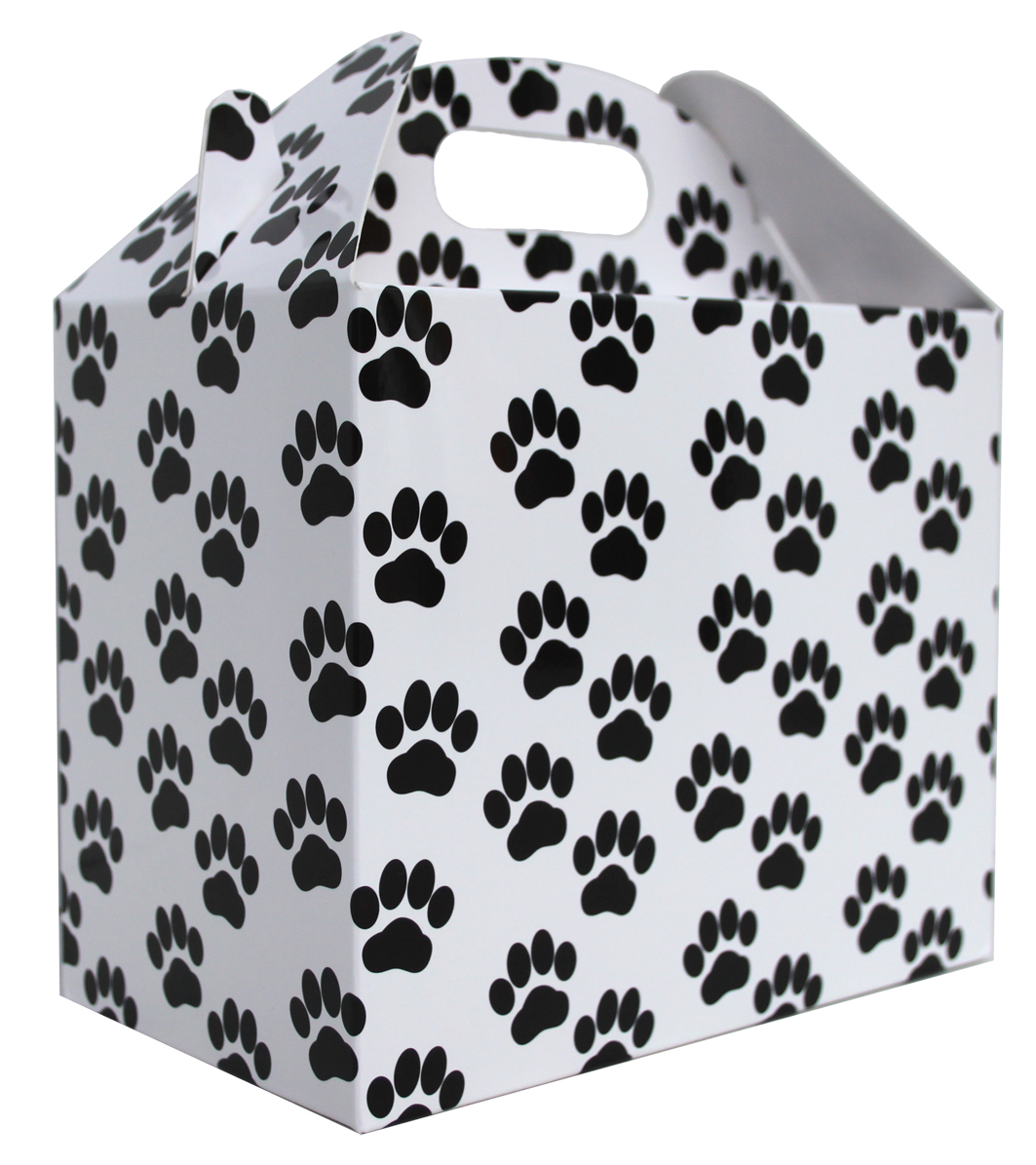 Pack of 10 GABLE BOXES 17x10x14cm - PAW PRINTS