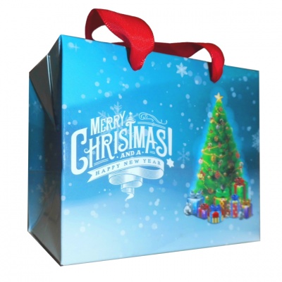 FLAT TOP GIFT BAG (single) - small CHRISTMAS TREES