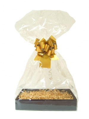 Complete Gift Basket Kit - (Small) BLACK EASY FOLD TRAY/GOLD ACCESSORIES