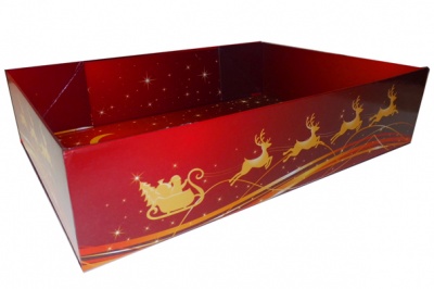 Easy fold Gift Tray 35x24x8cm - (large) REINDEER (SET OF 10)
