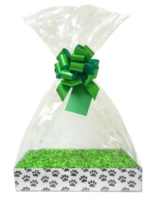 Complete Gift Basket Kit - (Large) PAW PRINT EASY FOLD TRAY / GREEN ACCESSORIES