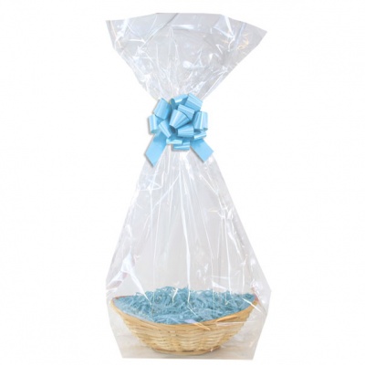 Complete Gift Basket Kit - (29x23x9cm) BAMBOO LARGE OVAL / BLUE ACCESSORIES