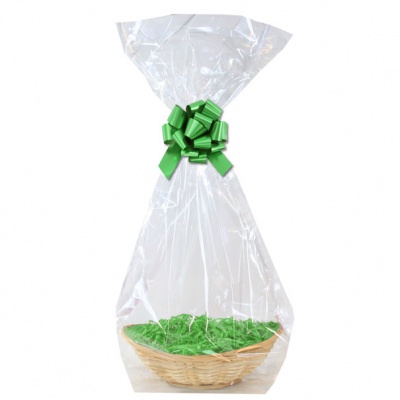 Complete Gift Basket Kit - (29x23x9cm) BAMBOO LARGE OVAL / GREEN ACCESSORIES