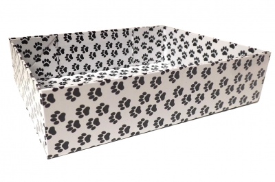 Easy fold Gift Tray 20x15x5cm - (small) PAW PRINTS (SET OF 10)