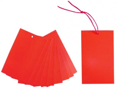 Pack 10 Gift Tags with Ties - RED