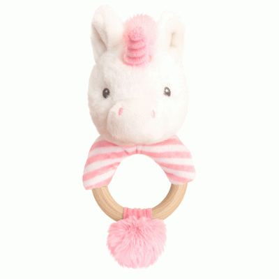 Eco Friendly RING RATTLE by Keel Toys - UNICORN