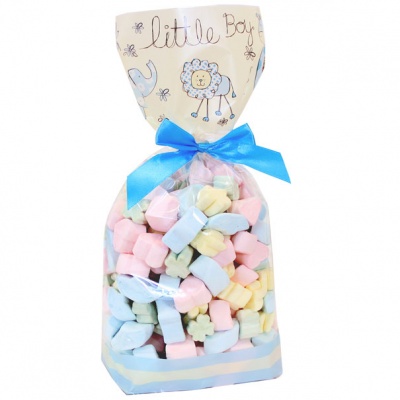 CANDY BAGS (pk 10) with Block Bottom and Twist Ties - LITTLE BOY (large)