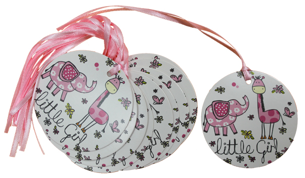 Pack 10 Gift Tags with Ribbon Ties - LITTLE GIRL