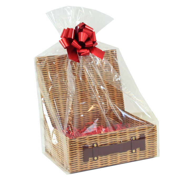 Complete Gift Hamper Kit - (md) WICKER HAMPER BOX / RED ACCESSORIES