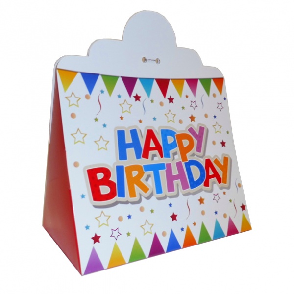 Triangle Gift Box (pk 10 Large) - HAPPY BIRTHDAY
