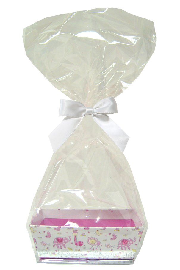 10 x MINI Gift Kits with Cello Bag & Bow 12x8x4cm - LITTLE GIRL/WHITE