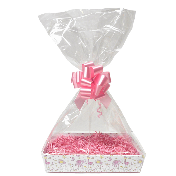 Complete Gift Basket Kit - (Small) LITTLE GIRL TRAY / PINK ACCESSORIES