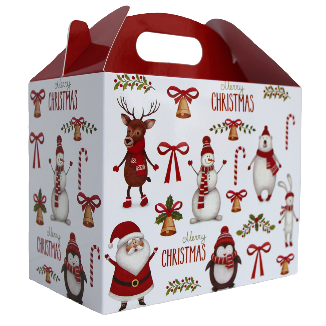 Pack of 10 GABLE BOXES 17x10x14cm - CHRISTMAS CHARACTERS