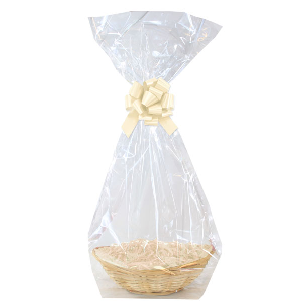Complete Gift Basket Kit - (22cm) BAMBOO MEDIUM OVAL / CREAM ACCESSORIES