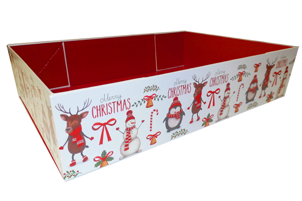 10 x Easy Fold Trays with Acetate Boxes - (35x24x8cm) LARGE CHRISTMAS ...