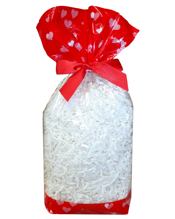 CANDY BAGS (pk 10) with Block Bottom and Twist Ties HEARTS (small