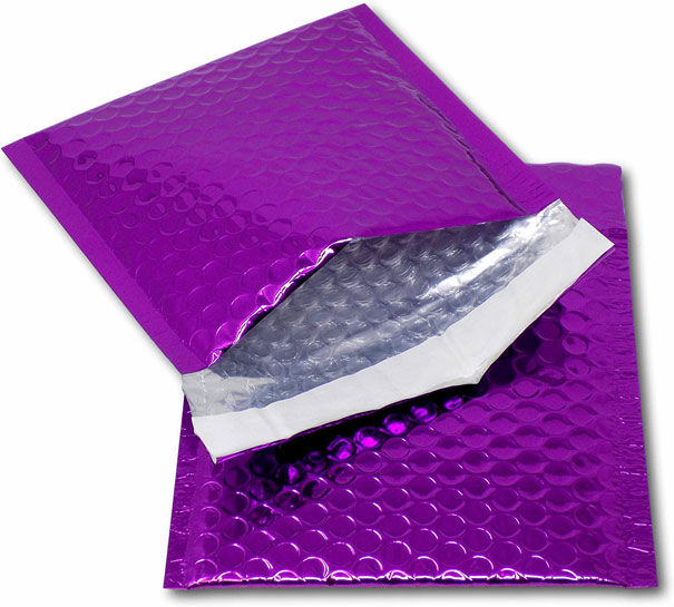 Pack of 10 Padded Envelopes - (180x260mm - A5) METALLIC PURPLE