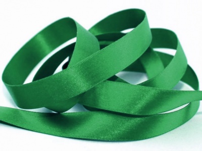 Eco Friendly Double Faced Satin Ribbon - 15mm x 20m - GREEN
